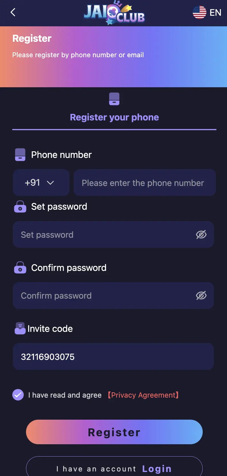 Jai Club Login